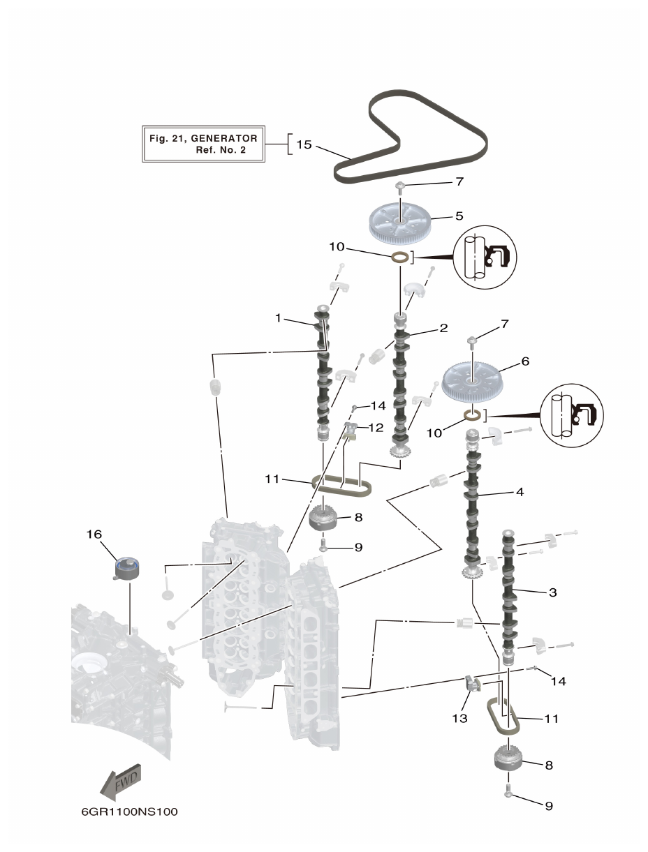 Yamaha XF425NSA2, XF425NSA7 VALVE 2 parts diagram